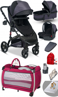 9 İn 1 Set Baby Home 946 Single-to Travel Sistem Bebek Arabası Ve Nanny Oyun Parkı Yatak Beşik