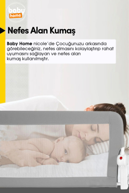 Baby Home Nicole 150 50 Cm Yatak Bariyeri, Yatak Korkuluğu