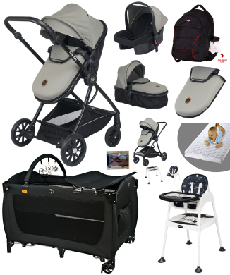 Baby Home Ekonomi Paket 10 In 1 1010 Travel Sistem Bebek Arabası 560 Oyun Parkı Yatak Beşik Ve Mama Sandalyesi